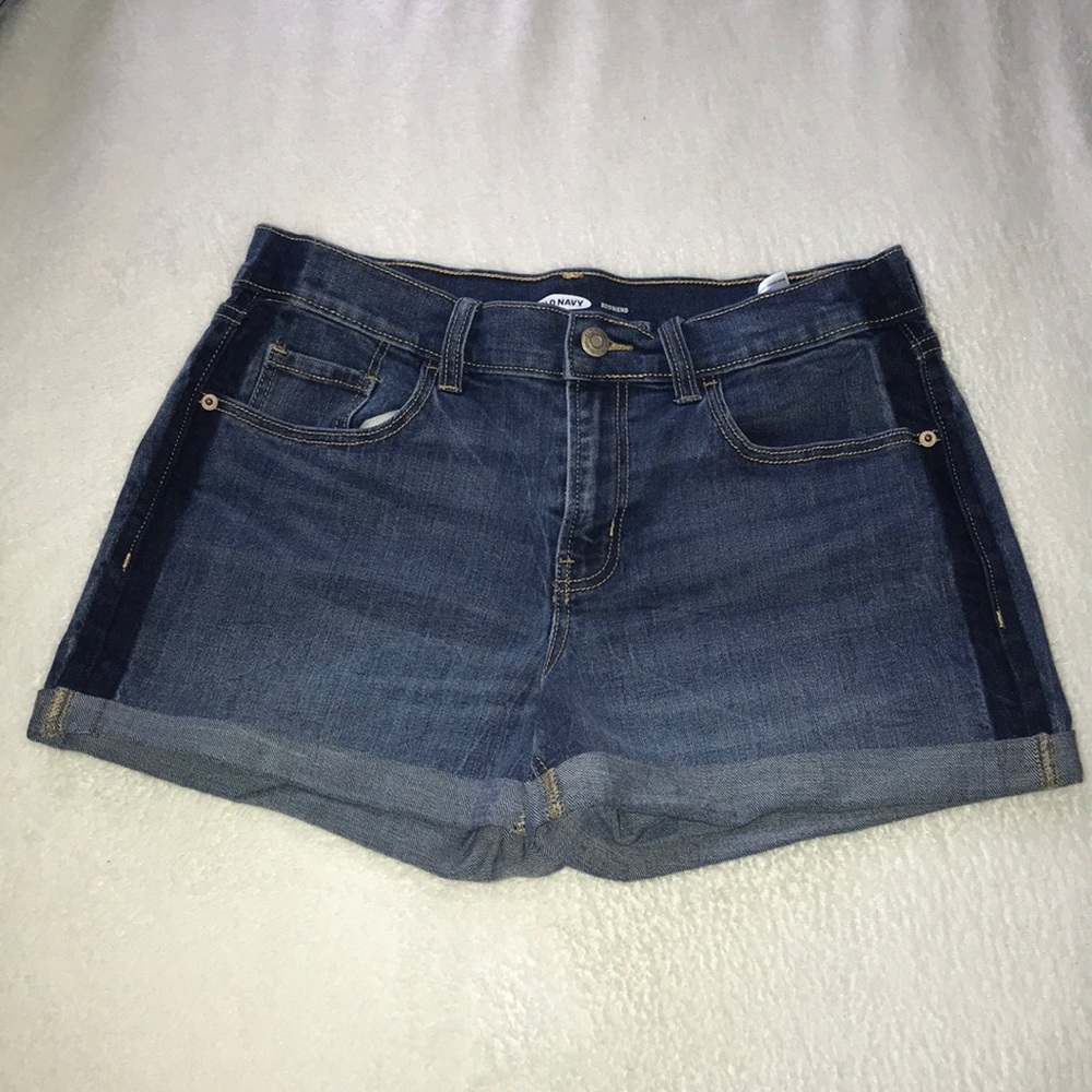 Denim cuffed shorts